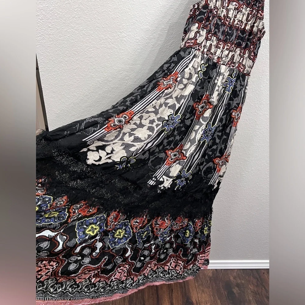 NEW ANTHROPOLOGIE BHANUNI BY JYOTI SLEEVELESS BLACK FLORAL MAXI DRESS SIZE 6 - Picture 5 of 12